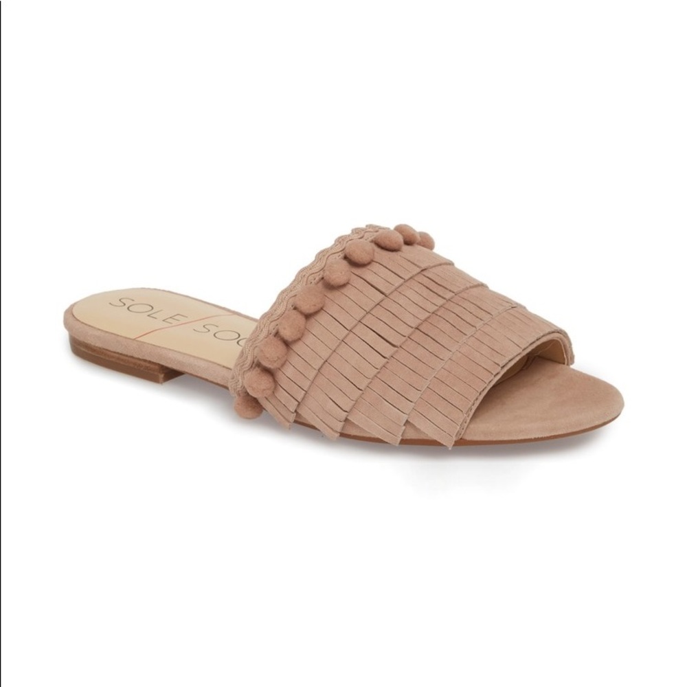 Sole Society Malina Fringe Mule Sandal, Size 7